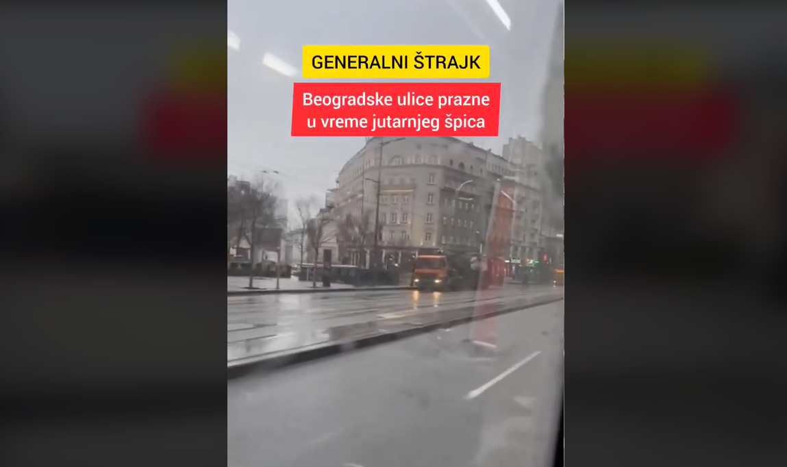 (VIDEO) Kreni-promeni: Prodavnice i centralne gradske ulice u Beogradu gotovo prazne zbog generalnog štrajka